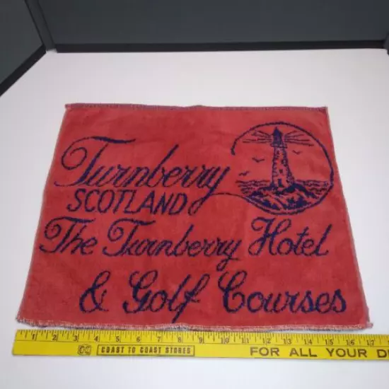 Vintage Scotland Turnberry Hotel and Golf Course Red Blue Golf Bag Towel