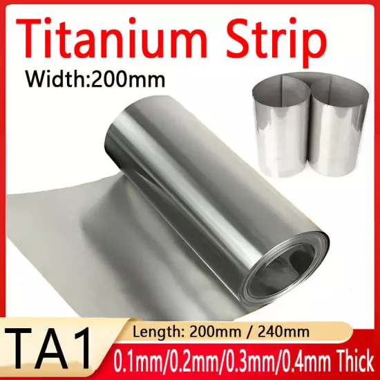 TA1 Pure Titanium Foil Sheet Roll Thin Metal Panel 0.1mm/0.2mm/0.3mm/0.4mm Thick