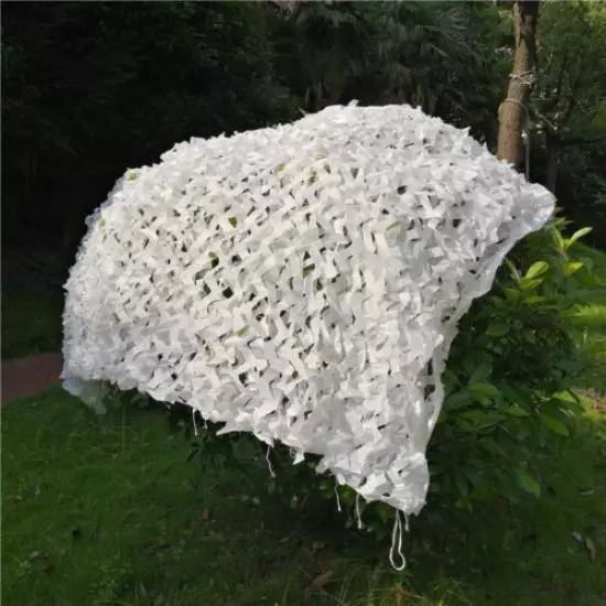 2X3/3X3/3X4/4X5M White Camouflage Mesh Net Sun-shade Outdoor Hunting Camping 