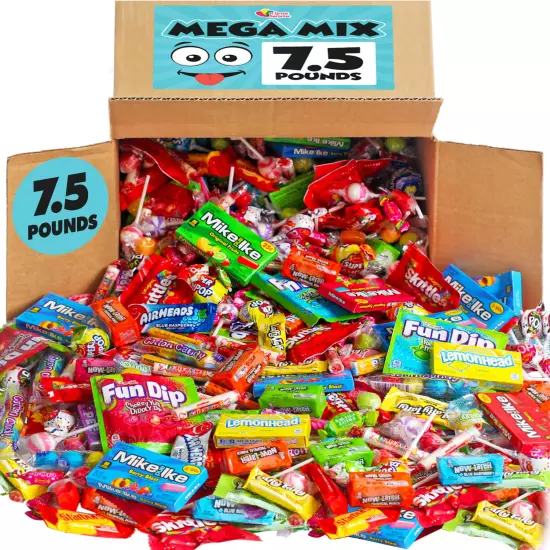 Bulk Candy Variety Pack - 7.5 lbs Assorted Individually Wrapped Candies