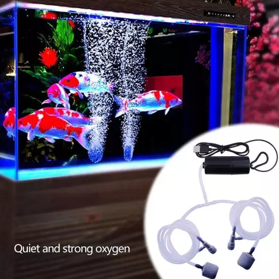 USB Mini Aquarium Oxygen Pump Air Stone Mute Air Pump Aerator for Fish Tank