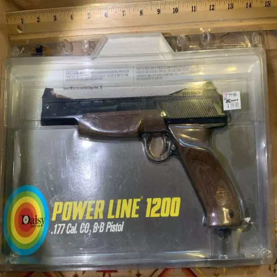 Working Daisy Powerline 1200 BB Gun CO2 Pistol In Box With Supplies as Pictured