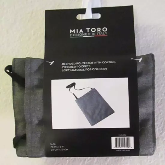 NWT Mia Toro Passport RFID Holder Protector Neck Pouch Grey 7.8" x 6" MSRP$25