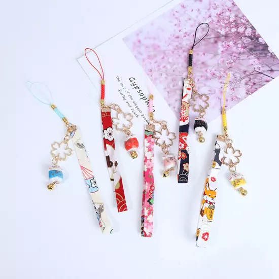 Phone Strap Lanyards Daisy Flower Cat Bell Mobile Phone Hang Rope Charm DecoB_tu