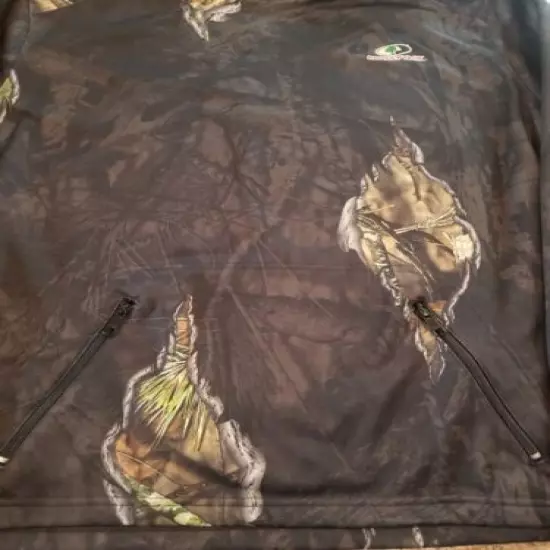 Mossy Oak Hooded/Sweatshirt With Built In Face Mask Mens Large EUC 