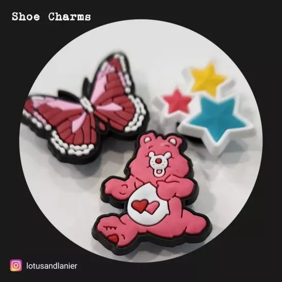 Shoe Charms Care Bear/ Butterfly/Stars Set of 3