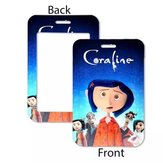 Coraline Movie Themed Lanyard ID Card Holder Keychain Neck Strap - Ship from US