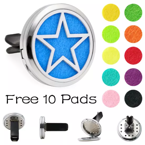 Car Diffuser Vent Clip Air Freshener Essential Oil Aroma diffuser Locket 10Pads 