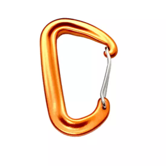 Wire Gate Aluminum Alloy Carabiner - Orange