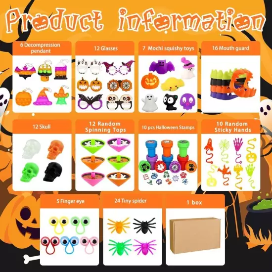 XIMISHOP 210PCS Halloween Party Favors Assortment Bulk, Toys for... 