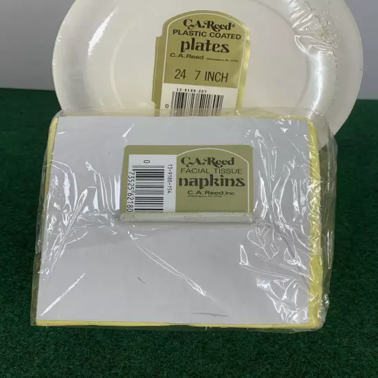 Vintage C. A. Reed Plates(24) 7 Inch Plates With (50) 2-Ply Napkins-USA