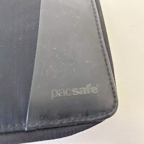 *PACSAFE Passport Wallet Compact Travel w/Chain Black Smart Practical