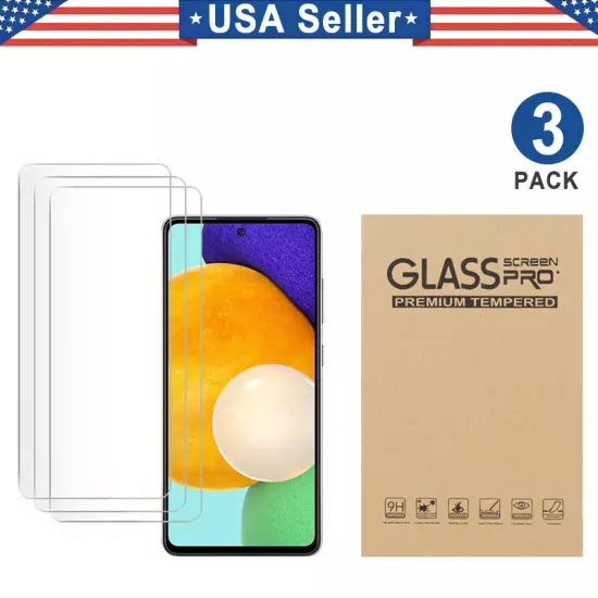 3PK Tempered Glass Samsung Galaxy A03S A04e A12 A13 A14 A23 A33 A42 A52S A53 A54