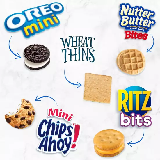 Mini Cookies, Mini CHIPS AHOY! Cookies, RITZ Bits Cheese Crackers, Nutter Butter