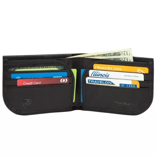 Travelon Safe ID Leather Front Pocket Wallet Black One Size