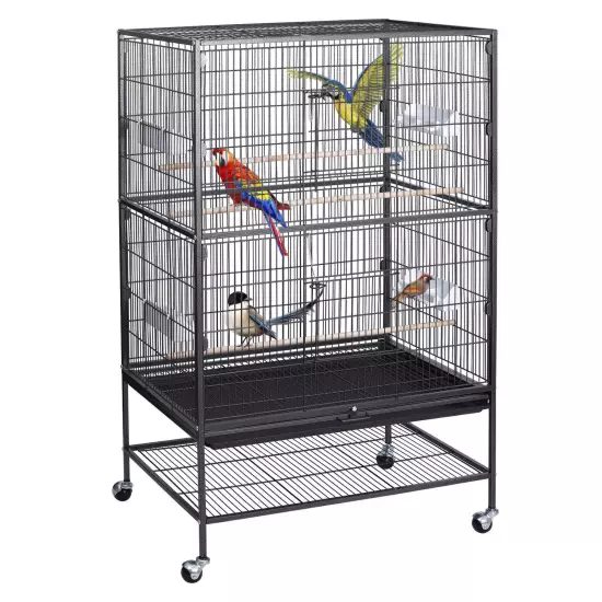 Black/White Bird cage Parrot Macaw Parakeet Cockatiel Cage Multiple Size 