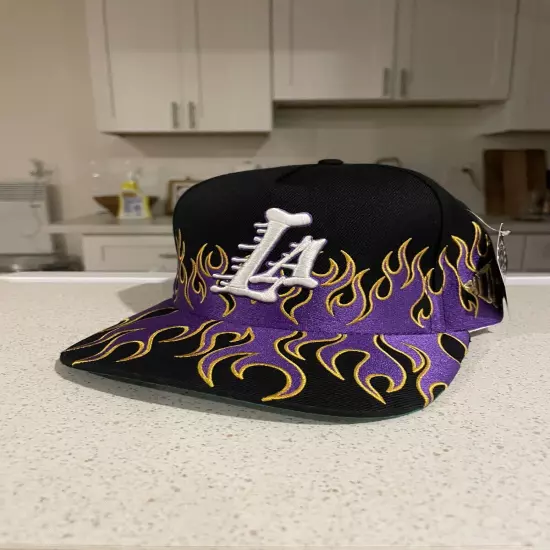 Kill The Hype Los Angeles KTHLA Lakers Purple Gold Flames Snapback Hat Brand New