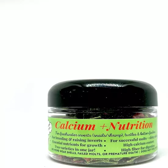 Calcium + Nutrition - Great for Picky Eaters and Growth - Snails, Shrimp, Bottom