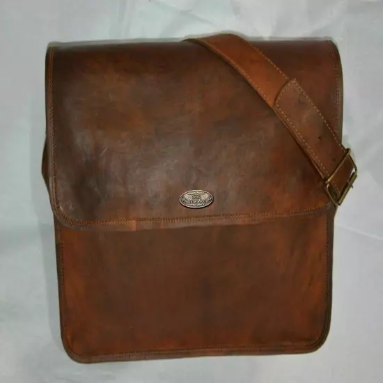 Women Genuine Vintage Brown Leather Messenger Bag Shoulder Laptop Bag Briefcase#