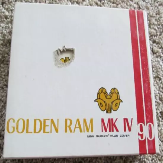 DOZEN UNUSED GOLDEN RAM GOLF BALLS IN THE ORIGINAL DOZEN BOX-STP LOGO'D