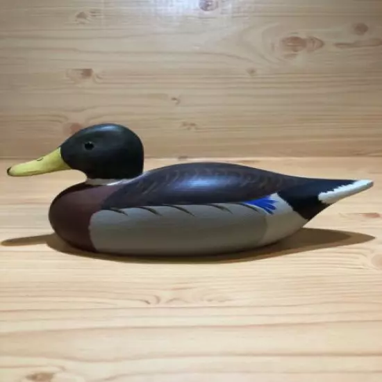 Mallard drake # 124,1982 ~Signed Andrea Carver, Wood Dusk Decoy, Newtown,PA