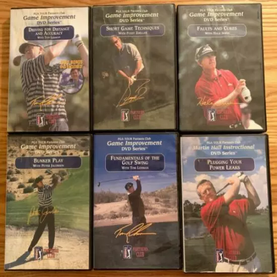 6 Golf Instruction DVDs PGA Tour Partners Club Improvement DVD Series Tom Lehman