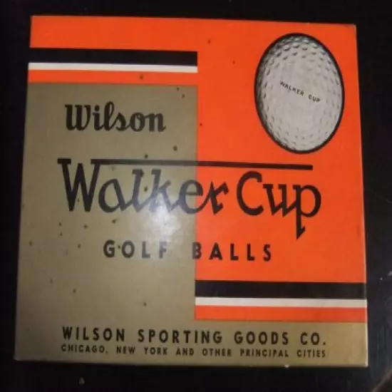 Vintage Wilson Walker Cup Golf Balls # 2 and Box