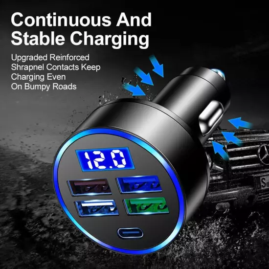 30W 4 USB Port Super Fast Car Charger Adapter for IPhone IPhone 14 13 12 Samsung