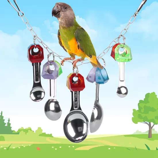 Colorful Plastic Parrot Bird Chewing Playing Toys Cage Hanging Decoration