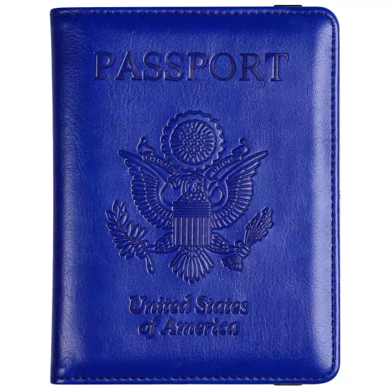 US Passport Holder Leather RFID Blocking Cover Leather Travel Wallet Case Card 