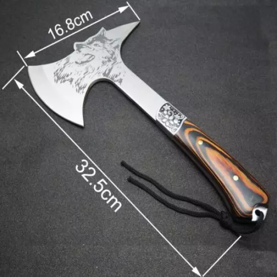 Outdoor Camp Fixed Blade Hunting Axe Stainless SteelKarambit Knifes Hiking Gear 