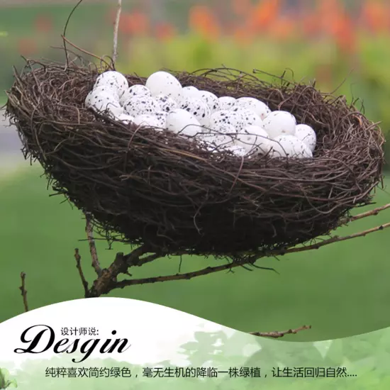 6/20CM Woven Rattan Bird's Nest Crafts Handmade Dry Natural Bird Nest for-Garden