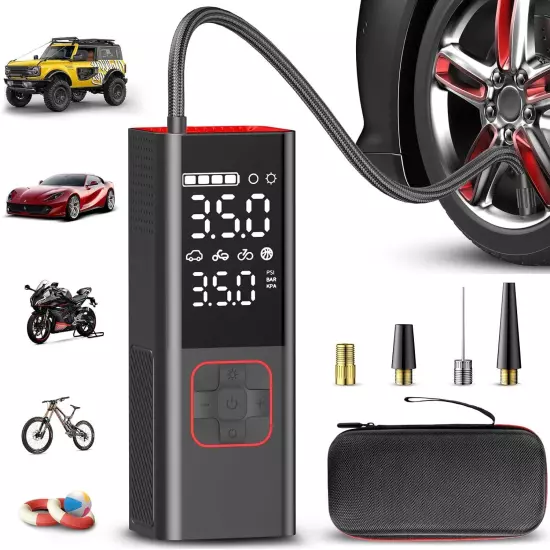 Tire Inflator Car Air Pump Compressor Electric Portable Auto 8000mA Volt 150 PSI