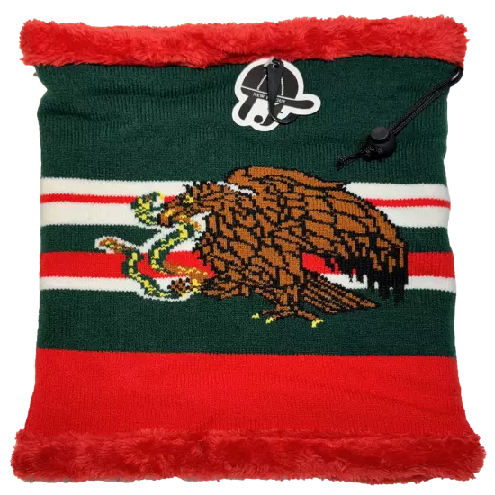 MEXICOEAGLE FLAG Winter Neck Scarf 3 in 1 Knit Hat Neck Scarf Cap Mask Plush LOT