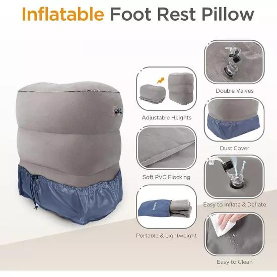 HOMCA Inflatable Travel Foot rest Pillow