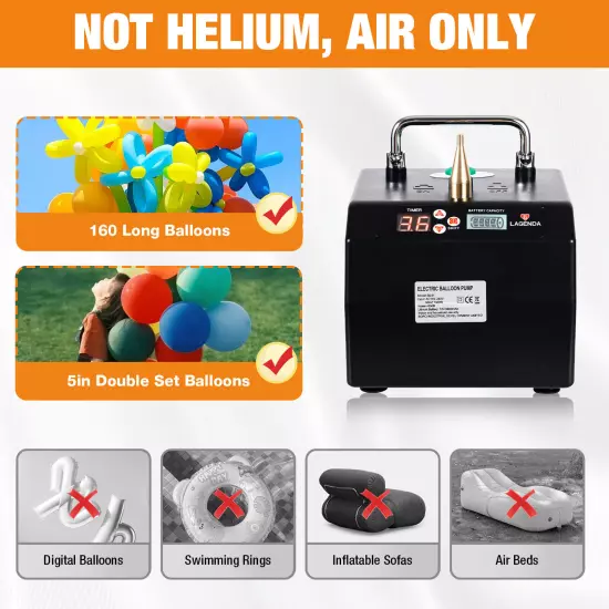 B231 Black Lagenda Electric Balloon Pump Balloon Inflator Air Blower Party