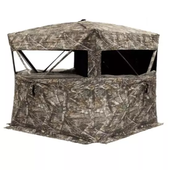 Rhino Blinds R-600 Hunting Ground Blind, 77x77x71in, Realtree Edge, R600-RTE