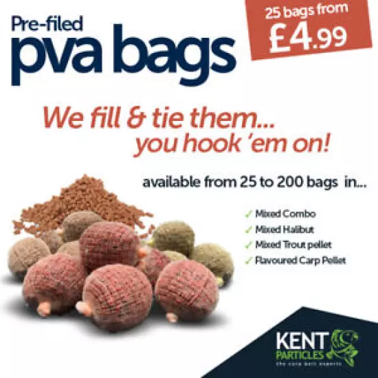 Pre-tied PVA bags to match major boilies. Available in 50-100-200 ***FREE P&P***