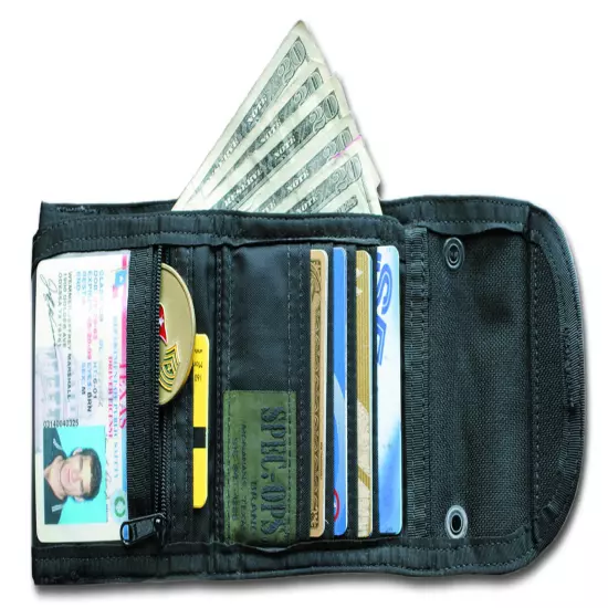 Spec-Ops Nylon T.H.E. Wallet J.R., Black w/ 'Shark-Bite' Closure 100070201