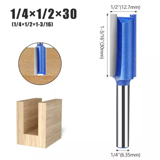 4PCS 1/4" Shank Straight Router Bit Flush Trim Woodworking Cutter