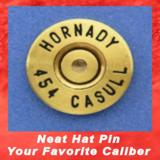 HORNADY 454 CASULL Jacket Hat Pin Tie Tac Bullet Ammo