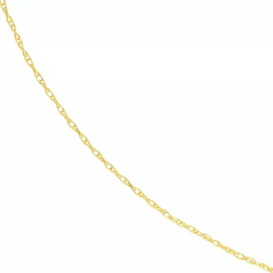 0.65MM OPEN DAINTY ROPE CHAIN NECKLACE REAL 10K YELLOW GOLD 