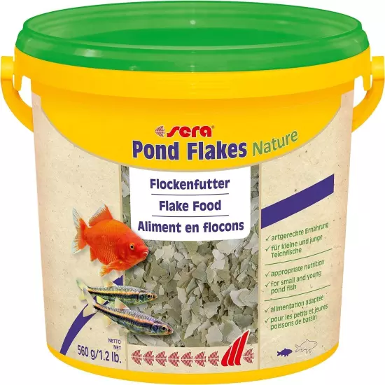 Pond Flakes Fish Food 1.2 lb/3800 ml | Staple food for smaller pond fish | Ri...