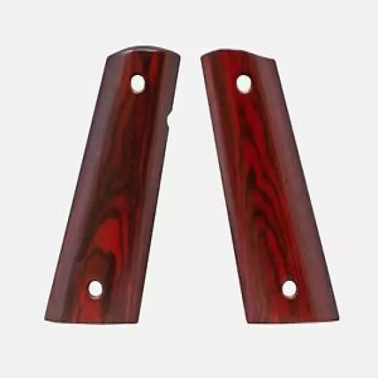 1911 Full Size Grips, Red Cocobolo, Smooth, Mag-Well Bottom