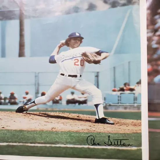 RARE VINTAGE 1975 LOS ANGELES DODGERS POSTER NIGHT CEY LOPES SUTTON MUSSERSMITH