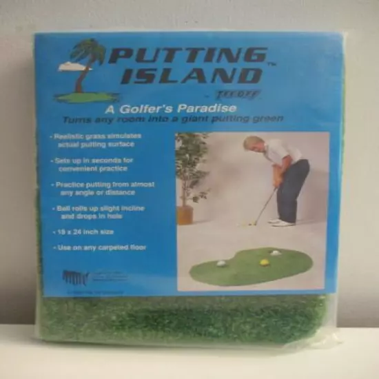 Vintage 1989 Indoor Office Golf Putting Green Mat made in USA 18" x 24" NOS!