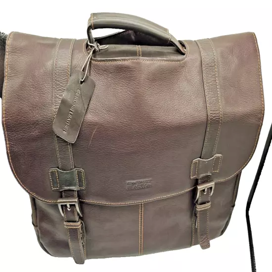 KENNETH COLE REACTION 524431 Messenger Briefcase Brown Leather Laptop Bag