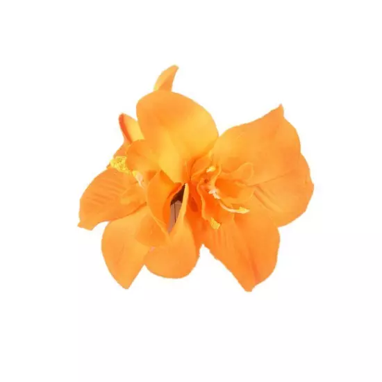 Orchid Flower Hair Clip Slide Grip Wedding Bridesmaid Prom Ball Vintage Pin 