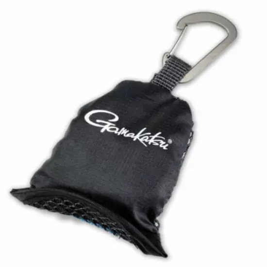 Gamakatsu TW30 Microfiber Towel 12" X 12" Pouch and Carabiner Clip Fishing etc.