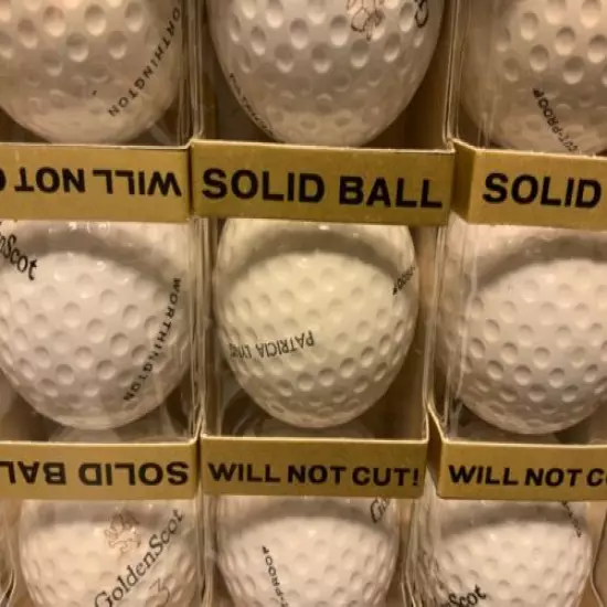 Vintage GoldenScot Victor Golf Co. 12 balls in 4 sets of 3 in a case (Logo)